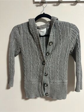 Aeropostale Women's Heather Gray Cable Knit Cardigan with Buttons